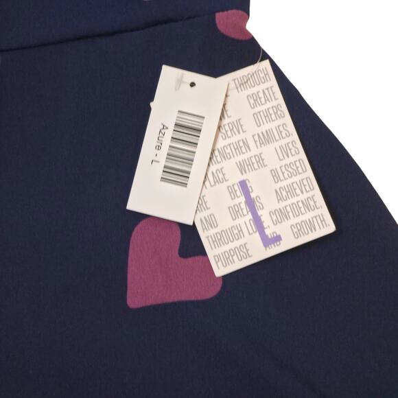 LuLaRoe Azure Skirt Large Heart Navy Purple Valentines Short Swing A-Line Yoga - Picture 2 of 9